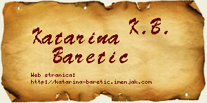 Katarina Baretić vizit kartica